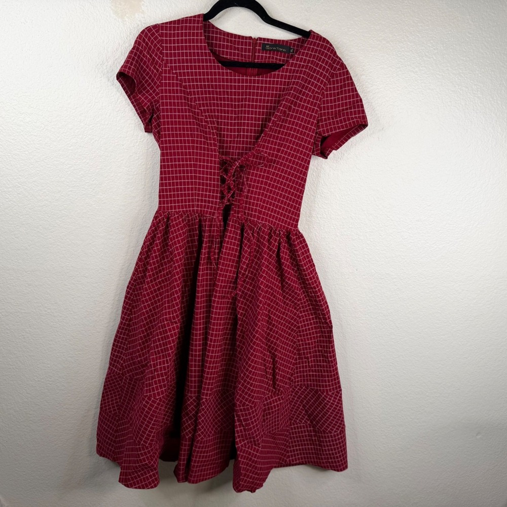 Gown Town Dress Women s Red Size XL Retro Flare Swing Pinup